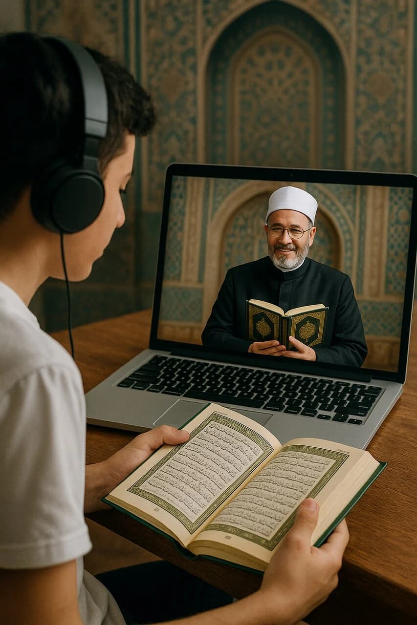 Online Quran lesson with attentive instruction